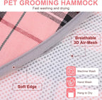 BEAUTYZOO Dog Grooming Hammock for Small Dogs/Cats, Nail Trim Restraint, XS | Dog Hanging Harness for Nail Trim, Adjustable Hook & Loop,Soft Neck Support &Dual Safety Straps for Stress-Free Grooming,Pink