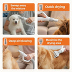 NEWBULIG Dog Hair Dryer with Heater for Grooming, White | 1550W High Velocity Speed Temperature Adjustable Pet Blow Dryer with 4 Nozzles