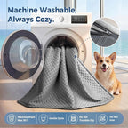 Calming Large Dog Couch Bed, Waterproof Memory Foam with Durable Fluffy Fuzzy Mats, Washable Removable Cover Protector for Sofa, Bedside, Gift, Cooling Grey, Medium