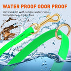Viper Biothane K9 Working Dog Leash Waterproof Lead for Tracking Training Schutzhund Odor-Proof Long Line with Solid Brass Snap for Puppy Medium and Large Dogs 4ft, Tropical Green