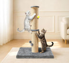 5-Inch Thick Sisal Cat Scratching Post, 36" Tall Tower, Gray | Cat Scratch Tower with Top Platform, Extra-Stable 20.8×15.9" Base, Durable Cat Scratcher, For Indoor Cats