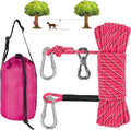 XiaZ Dog Tie Out Cable for Camping, 100ft Portable Overhead Trolley System for Dogs up to 200lbs，Dog Lead for Yard, Camping, Parks, Outdoor Events,5 min Set-up
