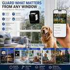 Window Camera 3MP 2K Indoor for Home Security, Color Night Vision - 2Pack | No Drilling See Outside from Inside Through Glass, 2.4GHz & 5GHz WiFi, AI Person Detection, Anti-Reflection Design