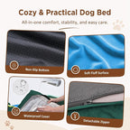 Comfort Expression Orthopedic Dog Bed for Extra Large Dogs with Bolster | Waterproof Dog Couch Bed with Washable Cover & Non-Slip Bottom, Supportive Egg Crate Foam XL Pet Bed, 42x30 Inch