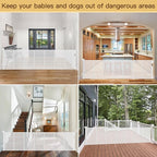 Reinforced 120 Inch Retractable Baby Gates for Doorway, Bottom Anti-Crawl 10 Foot Extra Long Baby Gate, Indoor/Outdoor Retractable Dog Gate for Doorway, Extra Wide Pet Gates for Wide Openings, White