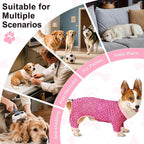 Bienbee Dog Pajamas, 4 Pack Adjustable Onesies for Small to Large Dogs XL | Dog Shedding Suit with Soft Fabric, Breathable & Stretchy, and Adjustable Back Length for Sleeping Lounging and Daily Use