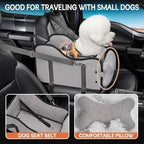 TKYZ Center Console Dog Car Seat,Pet Puppy Car Seat,Middle Console Dog Armrest Booster Seat for Small Dogs(Gray)