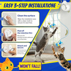 Interactive Cat Toys for Indoor Cats - Automatic Flying Bird for Enrichment | Catpick toy Hanging Feather & Mouse Wand Toy for Exercise & Self-play, Ideal for Bored Kitten&Adult Cat, Rechargeable, White