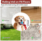 Dog Toys Interactive Rolling Ball with Rope, Motion-Activated | Squeaker dog ball Zig-Zag moving and rolling rechargeable dog ball release pressure dog exercise perfect for small puppies