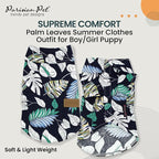 Parisian Pet Palm Leaves Dog Shirt - Cotton Clothes for Large Dogs - Stylish Tropical Dog Outfit - Lightweight and Soft Puppy Clothes - Trendy Tshirts for Dogs - Comfortable Summer Camp Pet Apparel