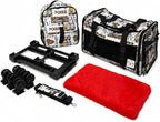 Airline Approved Pet Carrier with Wheels – 6 Removable 360° Spinner Wheels, Telescopic Handle with Phone Holder, Expandable Ventilated Cat & Dog Travel Carrier