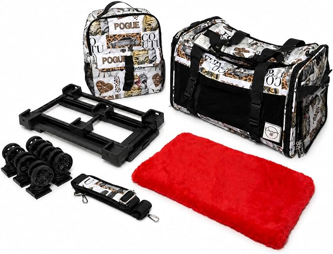 Airline Approved Pet Carrier with Wheels – 6 Removable 360° Spinner Wheels, Telescopic Handle with Phone Holder, Expandable Ventilated Cat & Dog Travel Carrier
