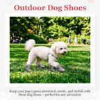Allroaring 4PCS Dog Shoes for Hot Pavement, Anti-Slip Dog Boots Pink-3 | Non-Slip Rubber Sole, Durable Reflective Straps, Paw Protector for Snow & Hot Pavement, for Medium Large Dogs – Pink/Black