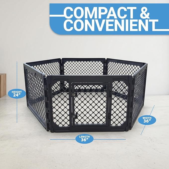 6-Panel Modular Dog and Puppy Playpen, Indoor/Outdoor Pet Enclosure