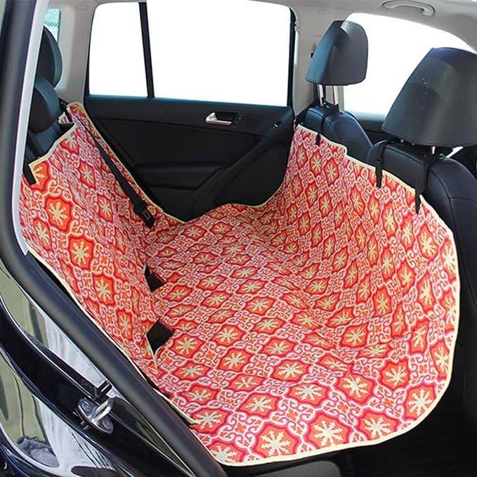 Molly Mutt 3-in-1 Back Seat Cover for Dogs, 100% Cotton Canvas Back Seat Hammock with Headrest Straps, Belt Slots, & Anchors, Non-Skid Cargo Area Cover, Machine Washable, No Harmful Chemicals, 56"x56"