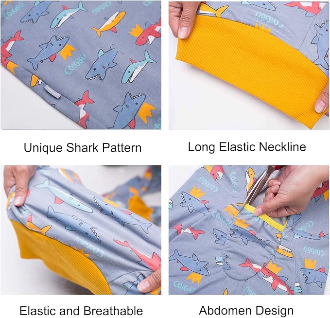 Dog Recovery Suit After Surgery Female Male, Medium Large Dog Neuter Shirt Cone Alternatives Prevent Licking Surgical Onesies (Grey Shark, XL)