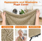 GASUR Heated Cat Bed, Waterproof Cat Heating Pad Indoor w/Timer, Temp Adjustable Pet Heating Pads for Cats Dogs, Auto Power-Off, Cats Warming Bed w/Remove Washable Cover, Anti-Chew,47''x28'', XLarge