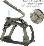 TUG Grab Dog Harness with Built-in Magnetic Traffic Leash (Large/Green) | Padded Magnetic Traffic Handle | Front & Rear Leash Clips | 4-Point Adjustable Fit | Durable Nylon | Aids No-Pull Training