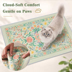 Bienbee Cat Litter Mat, 2PCS 33"x22" Machine Washable Litters Box Mats Non-Slip &Waterproof Cat Litters Trapping Mats Easy to Clean Mat for Litter Box Less Waste Protects Floors Pastel Green L