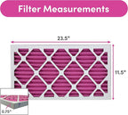 12x24x1 Air Filter (2-Pack) | Made in the USA | Color Changing | Remove Cat and Dog Odor | MERV 8 for Pet Hair Dander and Dust | 11.5"x23.5"x0.75" Exact Size