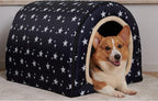 Dog Bed,2 Ways to Use,Indoor Pet House with Fluffy Mat,Removable and Washable Cover,Splash-Proof House and Non-Slip Bottom,for Large Dogs(2XL Star)