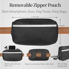 iYoShop Hands Free Dog Leash with Zipper Pouch, Dual Padded Handles and Durable Bungee for Walking, Jogging and Running Your Dog (Large, 25-120 lbs, Brown)