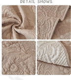Luxury Vintage Cotton Embroidery Sofa Cover Soft Farmhouse Seat Cushion Cover Floral Quilted Sectional Couch Cover Anti-Slip Sofa Slipcovers Furniture Protector for Dogs Cats (Khaki,36"x47")