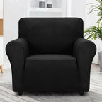 ZNSAYOTX Super Stretch Chair Slipcover Universal Sofa Chair Covers for Living Room Dogs Pet Furniture Protector Spandex Armchair Slipcovers with Anti Slip Foam Sticks (Black, Chair)