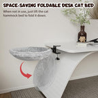Acools Cat Desk Bed, 90° Foldable Cat Hammock with Clamp, 44 lb Capacity | Cat Desk Hammock with Adjustable Clamp; Desk Cat Bed Attachment Features 18"x18" Washable Soft Fabric and Sturdy Metal Frame