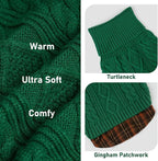 KYEESE Dog Sweater Turtleneck Thick Knit Pullover for Cold Weather | Stretchy Fit, Lightweight & Warm, Cozy Knit Comfort, Classic Plaid Design, Gentle on Sensitive Skin, Comfortable Daily Wear
