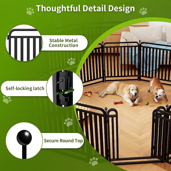 32" H Dog Playpens, Upgraded Heavy Duty Tube Puppy Play Pen for Indoors,Dog playpen Outdoor for Small Medium Dogs, Portable Dog Pen, 12 Panels