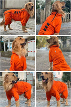 Lovelonglong Waterproof Dog Raincoat – 4-Leg Full Body Dog Rain Suit with Reflective Strips & Leash Opening, Outdoor Dog Jacket for Rainy Weather