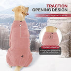 Dog Winter Coat for Small Medium Large Dog for Run Walk Sleep Warm Fleece Pet Sweater & Windproof Pajamas Snow Jacket XS Pink
