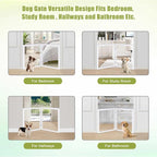 LZRS Clear Dog Gate for Indoor Use - Transparent Pet Fence with Solid Hardwood and Plastic Board, Stylish & Durable freestanding Pet Gate for Doorways, Stairs and Hallways-2 Panel White