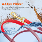 Viper Biothane K9 Working Dog Leash Waterproof Lead for Tracking Training Schutzhund Odor-Proof Long Line with Solid Brass Snap for Puppy Medium and Large Dogs, 10ft Cherry Red