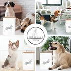 Treat Container w/Airtight Bamboo Lid 2 Pack - Farmhouse Large Treats Jar - Dog Treat Jars for Kitchen Counter - Dog Treat Jar - Metal Canister for Cookies & Biscuits - Pet Treat Container