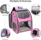 Expandable Cat Backpack Carrier, Portable Cat Backpack Up to 18 lbs | Airline Approved Pet Travel Carrier, Super Ventilated Design, Ideal for Traveling/Hiking /Camping, Pink