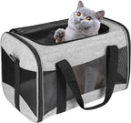 Small Animals Cat Carrying Case Pet Carrier Airline Approved, Protable and Breathable Pet Travel Carrier Removable Fleece Pad Collapsible Cat Carrier Dog Carrier Small Cats Dogs(15 * 10 * 10)