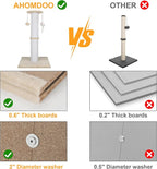 34-Inch Tall Cat Scratching Post for Large Cats, Stable Base, Beige | Heavy-Duty Cat Scratcher, Extra-Tall Thick Post, Soft Natural Cotton Rope, Hanging Interactive Cat Toys, Indoor Cat Furniture
