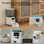 Automatic Cat Feeder with Wide-Angle Camera, 5L(Double-Bowl pro) | Auto Dog Food Dispenser , App Control, 1080P Night Vision,Motion Detection, Two-Way Audio, Large Hopper, Feeding Timer