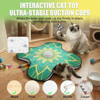 Interactive Cat Toys For Indoor Cats, Rechargeable Touch Automatic Cat Toy | Dual Wands Design, Sound On/Off Control, Non-Slip Suction Cups, Electronic Hide And Seek For Bored Kittens & Adult Cats