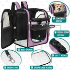 PetAmi Dog Backpack Carrier for Cats, 4-Way Entry Ventilated, 18lbs Max | Sherpa Bed Included, Foldable Load-In Top, Safety Reflective Strap, Breathable Mesh, Poop Bag Dispenser, Padded Back Support
