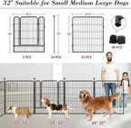 Dog Playpen 32 inch 24 Panels Indoor Outdoor Dog Pen for Medium/Small Dogs Heavy Duty Metal Dog Fence Outdoor for Yard, Puppy Playpen with Door Portable Pet Fence for RV Camping Yard
