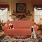 Stretch Oversized Couch Covers for Sofa Slipcover,Pureed Pumpkin | 1-Piece Washable Sofa Cover (94"-110") 4-Seater Furniture Protector, Soft Jacquard Non-Slip Elastic Bottom for Dogs & Kids