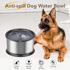 4.5L/1.2Gal Dog Water Bowl, No Spill Stainless Steel Slow Water Bowl for Medium Large Dogs, Large Capacity Splash Proof Slow Drinking Water Bowls with Anti-Slip Mat for Mess Drinkers