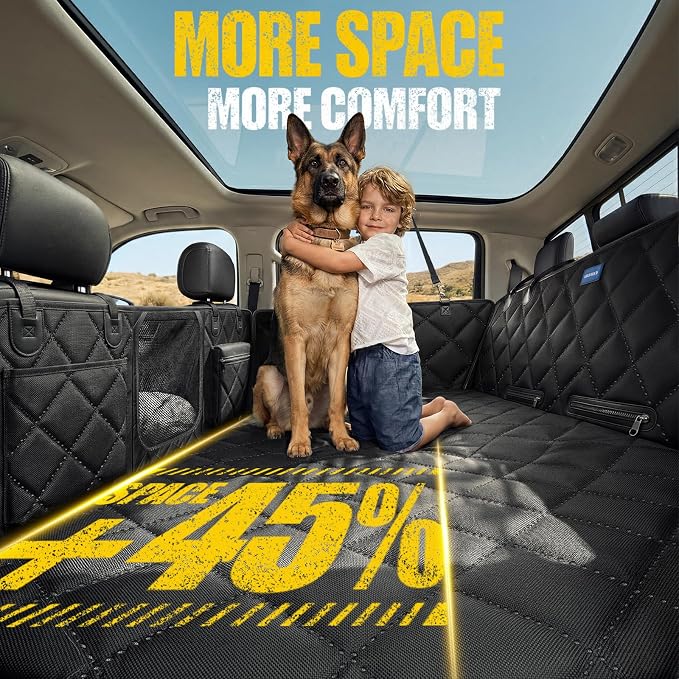 Rorhxia L Dog Mid-Size Truck Seat Cover for Back Seat with 3 Support Rods | 500 lbs Hard Bottom Supports, 45% More Space, 100% Waterproof, 7-Layer Protection, L for Mid-Size Trucks & SUV