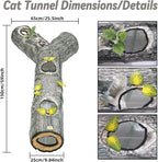 Cat Tunnel,3 Way Cat Toys,Tree Trunk Cat Tunnels for Indoor, Cat Maze for Kitty, Puppy, Kitten,Rabbit to Chase and Play, Collapsible Tube, Easy to Store Kitten Tunnel,L59,Tree Design Gift