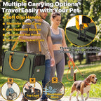 PAWZIDEA Large Pet Carrier Expandable, 24"×16"×16" Soft-Sided Cat Carrier for 2–4 Cats up 55lb, Portable & Collapsible Small Medium Dog Travel Crate for Car, XL Storage Pocket, ID Card, Shoulder Strap