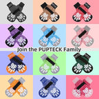 PUPTECK Anti-Slip Dog Socks with Double Sides Grips for Small Medium Large Dogs Hardwood Floors Prevents Licking, Dog Shoes for Hot Pavement Traction Control for Senior Dogs, Grey&Pink M