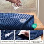 Waterproof Calming Dog Blanket for Medium Dogs, Noiseless Soft Plush Pet Blanket for Cats, 500GSM Thick Faux Fur Pet Throw, Couch Furniture Protector for Puppy, Night Blue, 30x40IN